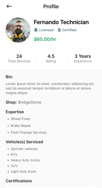 Compare and choose a certified technician