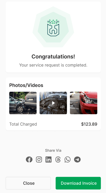 Track service progress through completion in the Uptime Crew app
