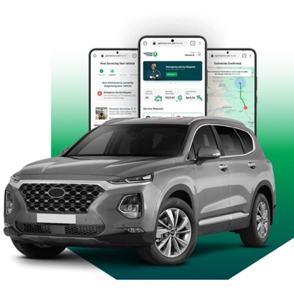 Uptime Crew on-demand vehicle service app shown on mobile